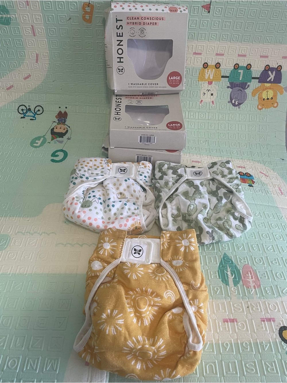 Set Of 3 Honest Hybrid Diaper Washable Covers